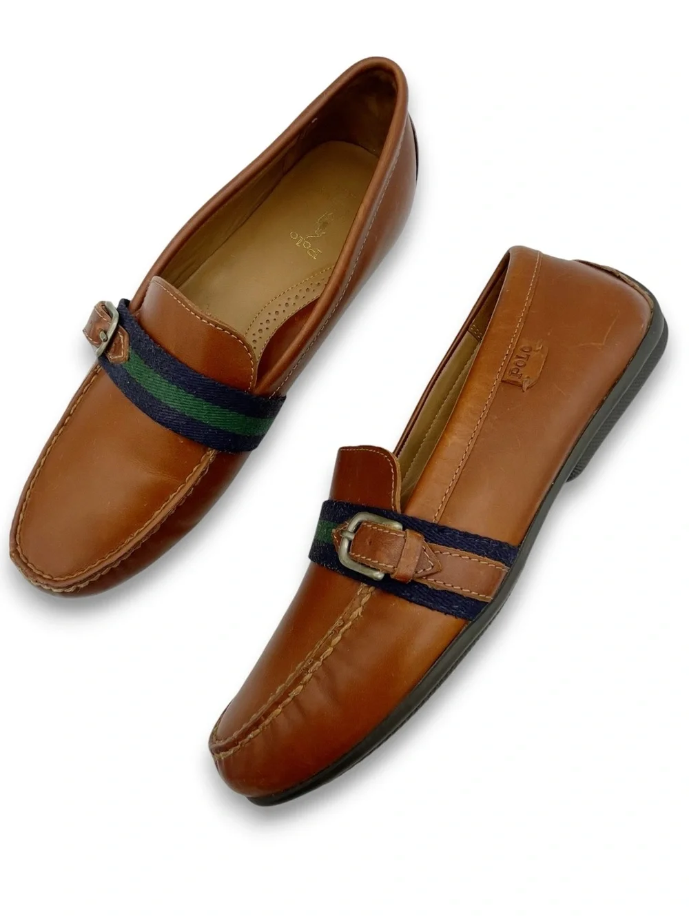 Polo Ralph Lauren Riali Driver Loafers Mens 10.5D Brown Leather Preppy Moc Shoes